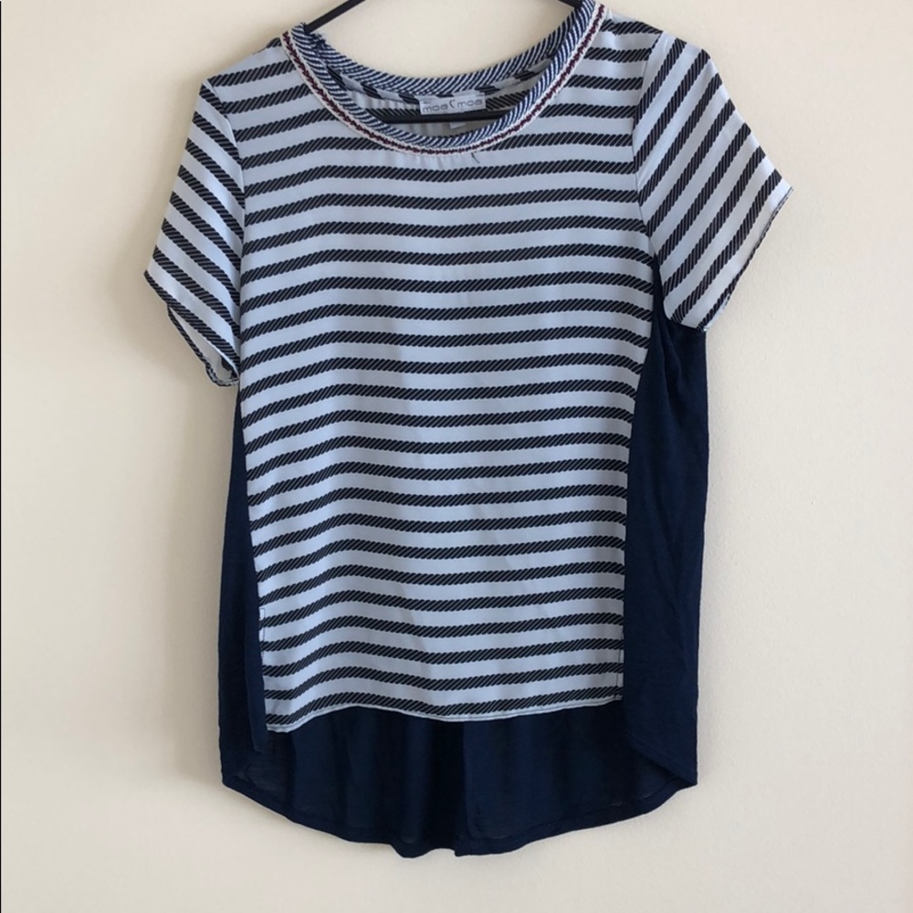 Dry Goods White Print Shirt Navy Back